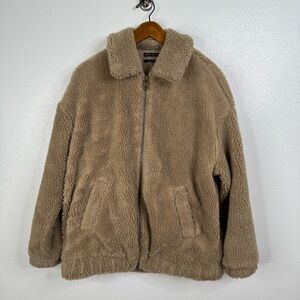 Urban Outfitters Brown Teddy Coat Size Small